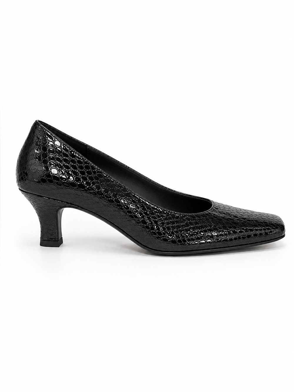 Mark Lemp Classics Vicki Black Snakeskin Pumps Size 7M NEW